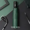 Hengdun fully automatic folding umbrella for men and women, black vinyl UPF50 +, sun protection, UV protection, sunshade, one-click opening and closing, three-fold, portable business umbrella for both weather and rain, supports custom LOGO Item Picture